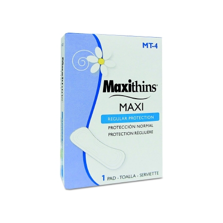 Pad Napkin Feminine Maxithins® Maxi Regular Absorbency (1/EA 5PK/BX 50BX/CS) by Hospeco  ID MT-4